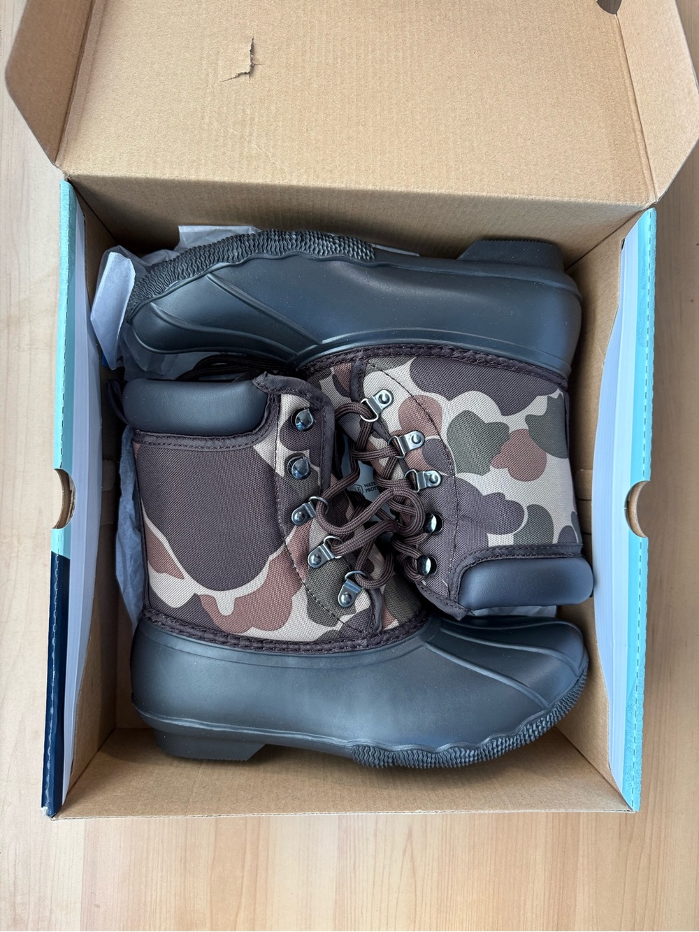 Magellan Outdoors Brown Camo Kids Waterproof Lace-Up Boots